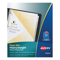 Top-Load Poly Three-Hole Sheet Protectors, Non-Glare, Letter, 50/Box-(AVE74204)