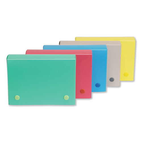 Index Card Case, Holds 200 4 x 6 Cards, 6.38 x 1.88 x 4.63, Polypropylene, Assorted Colors-(CLI58046)