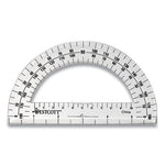 180 Degree Protractor, Plastic, 6" Ruler Edge/180 Degree, Clear-(ACM11200)