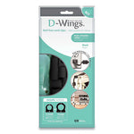 D-Wings Nail-Free Cord Clips, 12 Small 0.38", Six Large 0.5", Black, 18/Pack-(RBOUTWD18BK)