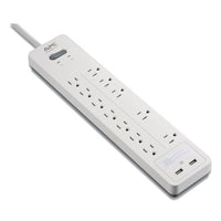 Home Office SurgeArrest Power Surge Protector, 12 AC Outlets/2 USB Ports, 6 ft Cord, 2,160 J, White-(SEUPH12U2W)