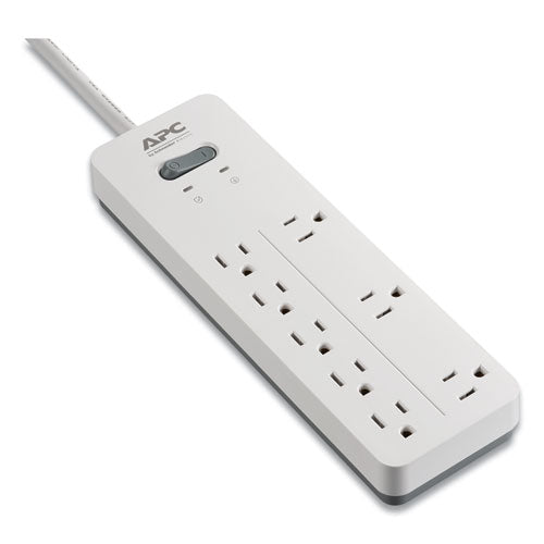 Home Office SurgeArrest Power Surge Protector, 8 AC Outlets, 6 ft Cord, 2,160 J, White-(SEUPH8W)