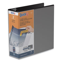 QuickFit D-Ring View Binder, 3 Rings, 2" Capacity, 11 x 8.5, Black-(STW87031)