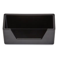 Business Card Holder, Holds 80 Cards, 3.97 x 1.73 x 1.77, Plastic, Black-(TUD24380413)