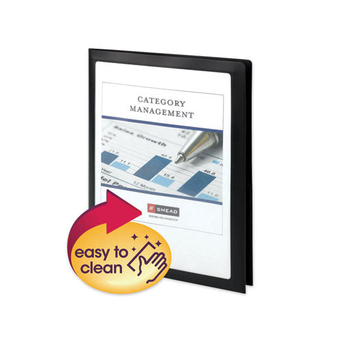 Frame View Poly Two-Pocket Folder, 100-Sheet Capacity, 11 x 8.5, Clear/Black, 5/Pack-(SMD87705)