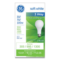 Incandescent SW 3-Way A21 Light Bulb, 30/70/100 W, Soft White-(GEL97493)