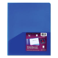 Plastic Two-Pocket Folder, 20-Sheet Capacity, 11 x 8.5, Translucent Blue-(AVE47811)