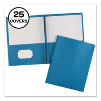 Two-Pocket Folder, Prong Fastener, 0.5" Capacity, 11 x 8.5, Light Blue, 25/Box-(AVE47976)