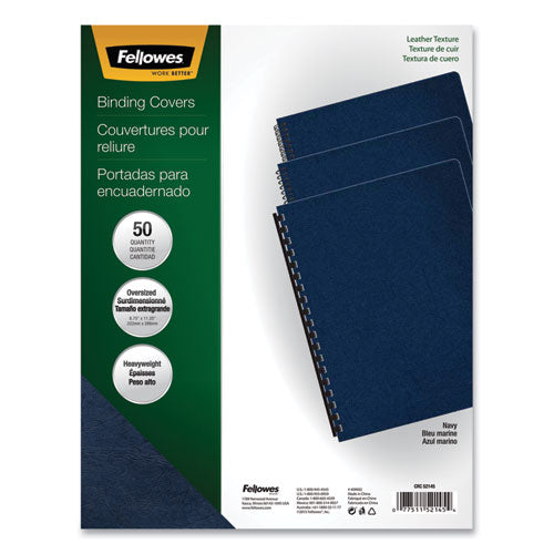 Executive Leather-Like Presentation Cover, Navy, 11.25 x 8.75, Unpunched, 50/Pack-(FEL52145)