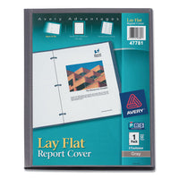 Lay Flat View Report Cover, Flexible Fastener, 0.5" Capacity, 8.5 x 11, Clear/Gray-(AVE47781)