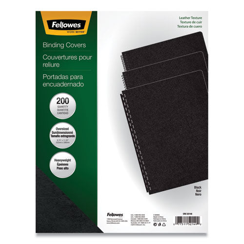 Executive Leather-Like Presentation Cover, Black, 11.25 x 8.75, Unpunched, 200/Pack-(FEL52149)