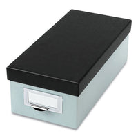 Index Card Storage Box, Holds 1,000 3 x 5 Cards, 5.5 x 11.5 x 3.88, Pressboard, Blue Fog/Black-(OXF406355)