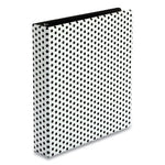 Punch Pop Fashion Binder, 3 Rings, 1.5" Capacity, 11 x 8.5, White/Black Polka Dot Design-(OXF42502)