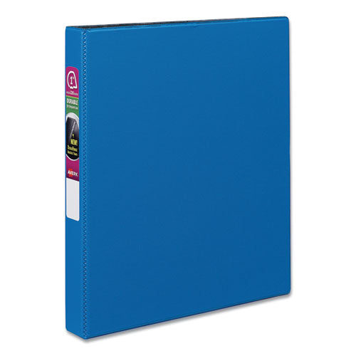 Durable Non-View Binder with DuraHinge and Slant Rings, 3 Rings, 1" Capacity, 11 x 8.5, Blue-(AVE27251)