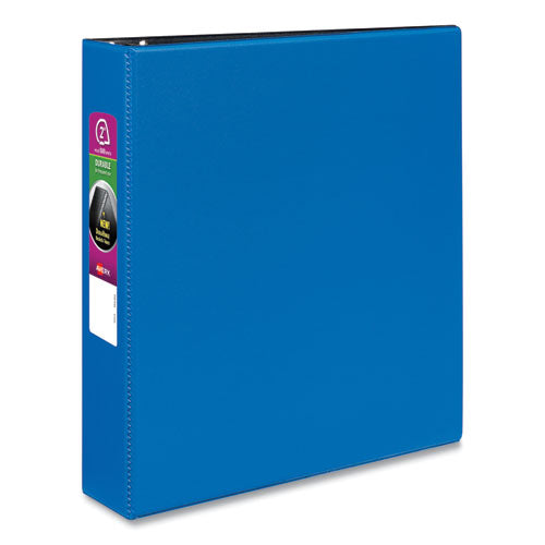 Durable Non-View Binder with DuraHinge and Slant Rings, 3 Rings, 2" Capacity, 11 x 8.5, Blue-(AVE27551)