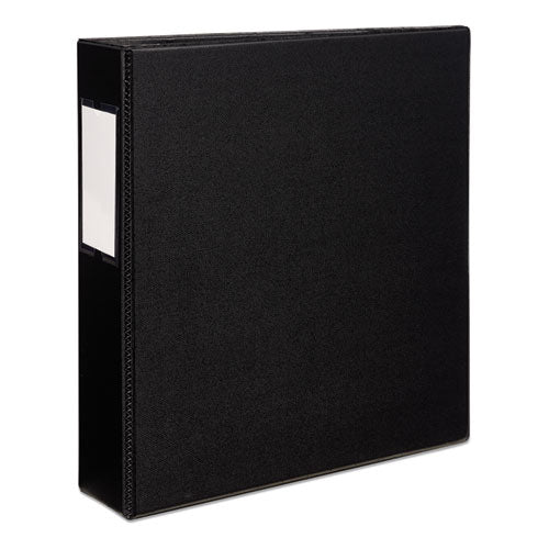 Durable Non-View Binder with DuraHinge and EZD Rings, 3 Rings, 2" Capacity, 11 x 8.5, Black, (8502)-(AVE08502)