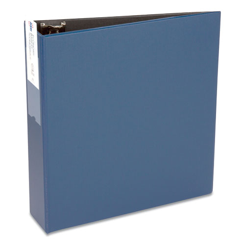 Economy Non-View Binder with Round Rings, 3 Rings, 3" Capacity, 11 x 8.5, Blue, (4600)-(AVE04600)