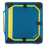 Zipper Binder, 3 Rings, 2" Capacity, 11 x 8.5, Teal/Yellow Accents-(ACC29052IH8)