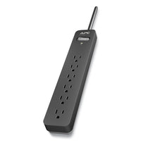 Essential SurgeArrest Surge Protector, 6 AC Outlets, 25 ft Cord, 1,080 J, Black-(APWPE625)