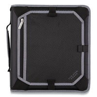 Zipper Binder, 3 Rings, 2" Capacity, 11 x 8.5, Black/Gray Accents-(FVS29052IT8)