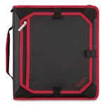 Zipper Binder, 3 Rings, 2" Capacity, 11 x 8.5, Black/Red Accents-(FVS29052CE8)