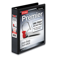 Premier Easy Open ClearVue Locking Slant-D Ring Binder, 3 Rings, 1.5" Capacity, 11 x 8.5, Black-(CRD10311)