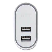 Wall Charger, Two USB-A Ports, White-(NXT24384004)