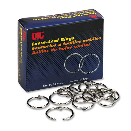 Book Rings, 1" Diameter, 100/Box-(OIC99701)