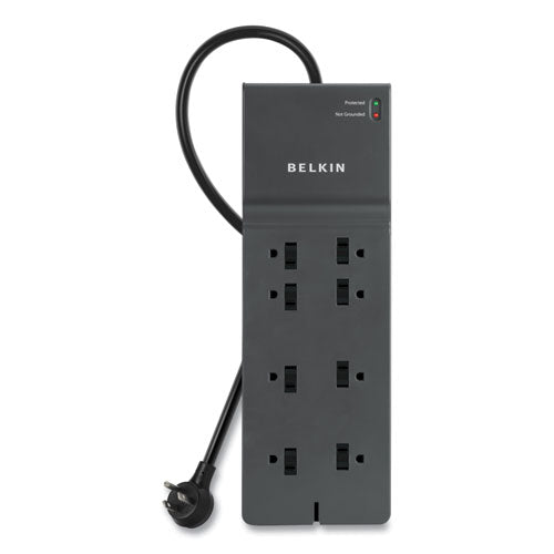 Home/Office Surge Protector, 8 AC Outlets, 8 ft Cord, 2,500 J, Black-(BLKBE10800008CM)