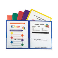 Classroom Connector Folders, 11 x 8.5, Clear/Assorted, 6/Pack-(CLI32010)