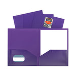 Two-Pocket Heavyweight Poly Portfolio Folder, 11 x 8.5, Purple, 25/Box-(CLI33959BX)