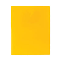 Two-Pocket Heavyweight Poly Portfolio Folder, 11 x 8.5, Yellow, 25/Box-(CLI33956BX)