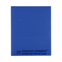 Classroom Connector Folders, 11 x 8.5, Blue, 25/Box-(CLI32005)