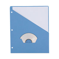 Slash-Cut Pockets for Three-Ring Binders, Jacket, Letter, 11 Pt., Blue, 10/Pack-(UNV61681)