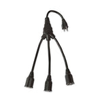 Three-Outlet Cord Splitter, 18", 13 A, Black-(VOXPEXTSQ318ZV)