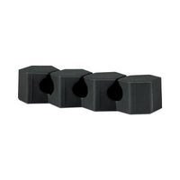 Three Channel Cable Holder, 2" x 2", Black, 4/Pack-(VOXRCCM3BKV)