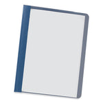 Clear Front Report Cover, Prong Fastener, 0.5" Capacity, 8.5 x 11, Clear/Dark Blue, 25/Box-(UNV57122)