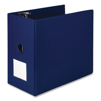 Clean Touch Locking D-Ring Reference Binder Protected w/Antimicrobial Additive, 3 Rings, 6" Capacity, 11 x 8.5, Blue-(SAM16322)