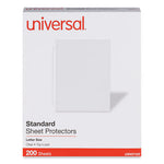 Standard Sheet Protector, Standard, 8.5 x 11, Clear, 200/Box-(UNV21122)