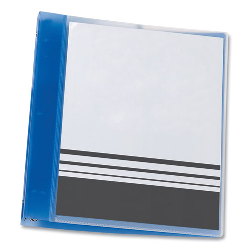 Flexible View Binder with Round Rings, 3 Rings, 1" Capacity, 11 x 8.5, Blue-(AVE17675)