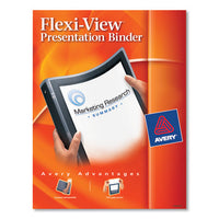 Flexi-View Binder with Round Rings, 3 Rings, 0.5" Capacity, 11 x 8.5, Black-(AVE15767)