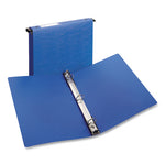 Hanging Storage Flexible Non-View Binder with Round Rings, 3 Rings, 1" Capacity, 11 x 8.5, Blue-(AVE14800)